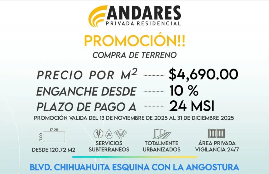 Casas y Terrenos en Andares privada Residencial